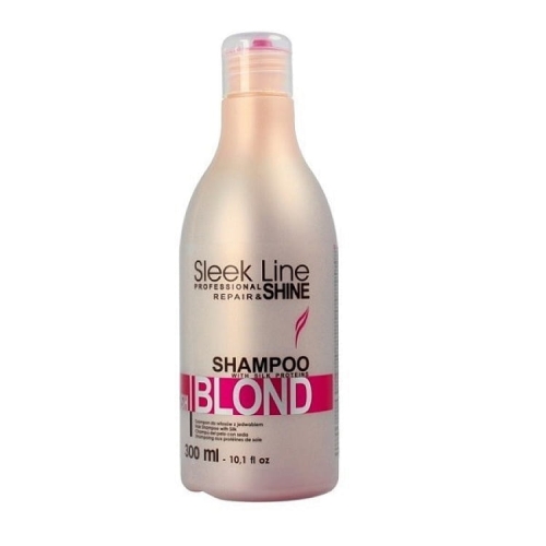 STAPIZ Sleek Line BLOND BLUSH - Szampon różowy z jedwabiem do włosów blond 300ml