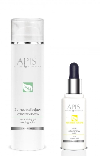 APIS Eksfoliacja ZESTAW - kwas askorbinowy 40% 30ml + żel neutralizujący 200ml