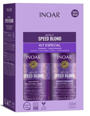 INOAR ABSOLUT Speed Blond ZESTAW dla włosów blond po keratynowym prostowaniu 2x250ml