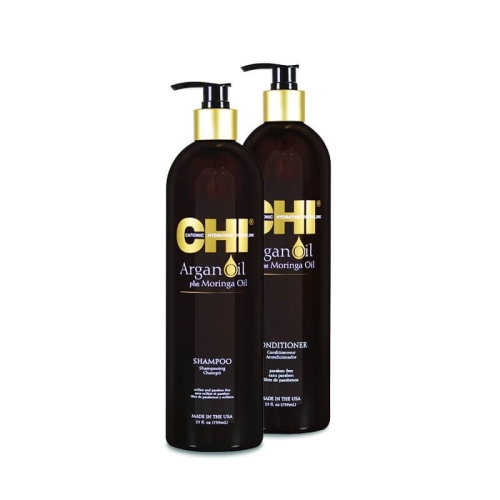 CHI ARGAN OIL  - Zestaw z olejkiem arganowym Szampon 739ml + Odżywka 739ml