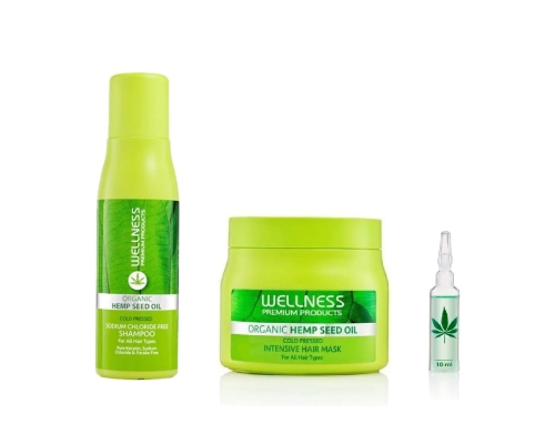 Wellness Premium Zestaw regenerujący do włosów cienkich i lekko kręconych Szampon 500ml Maska 500ml  Ampułka 10ml