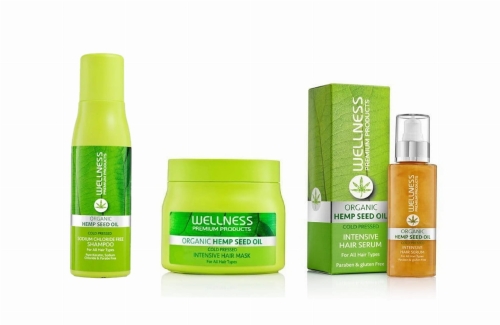 Wellness Premium Products Zestaw wzmacniający do włosów cienkich i lekko kręconych Szampon 500ml Maska 500ml Serum 100ml