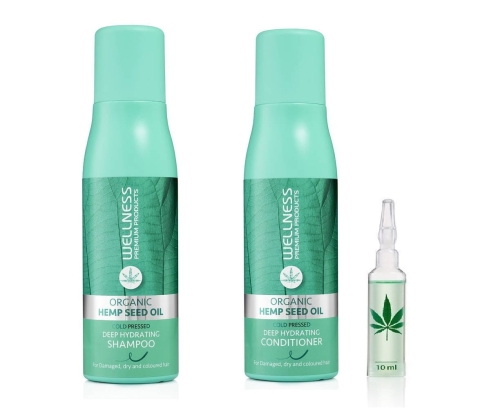 Wellness Premium Deep Hydrating Zestaw głęboko nawilżający do włosów zniszczonych Szampon 500ml Odżywka 500ml Ampułka 10ml