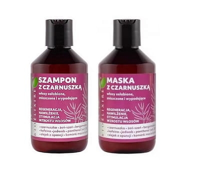 Bioelixire Czarnuszka zestaw do włosów zniszczonych szampon + maska 2x300ml
