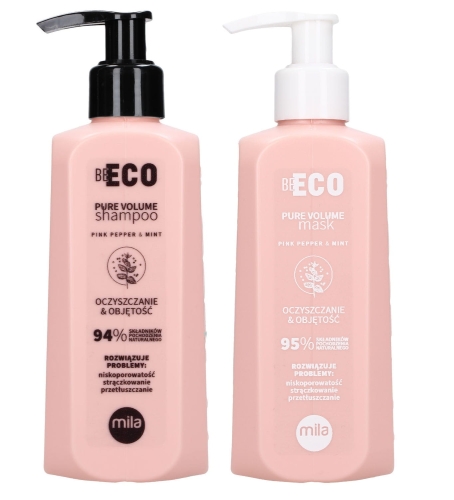 Mila be eco pure volume Zestaw na objętość włosów szampon 250ml maska 250ml