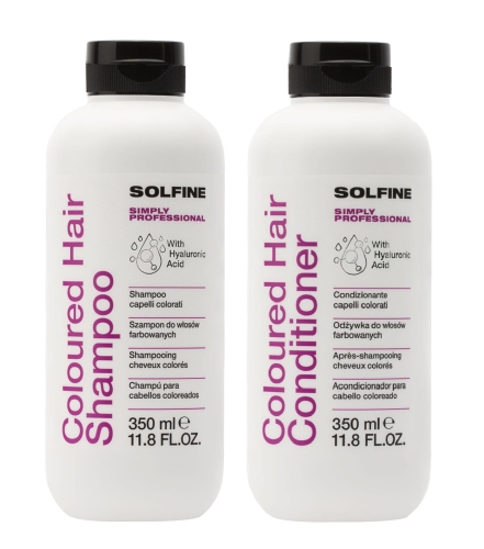 Solfine care coloured hair Zestaw do włosów farbowanych szampon 350ml odżywka 350ml