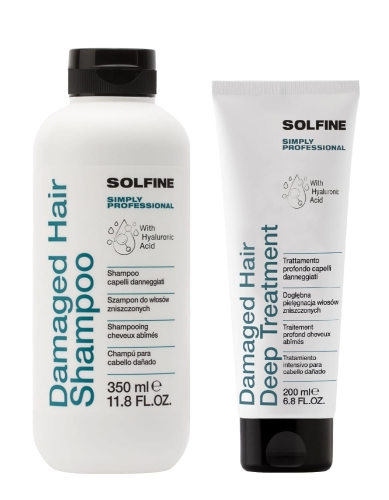 Solfine care damaged hair Zestaw regenerujący do włosów szampon 350ml odżywka 200ml