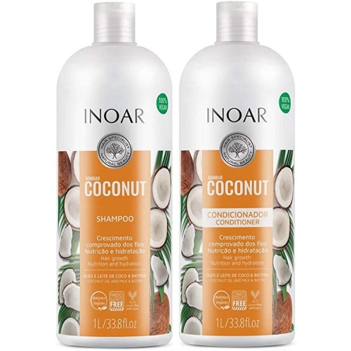 Inoar bombar Zestaw z olejkiem kokosowym szampon i odżywka 2x1000ml