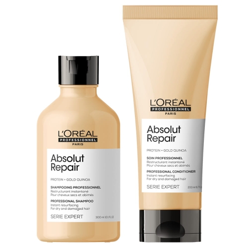 LOREAL ABSOLUT REPAIR - ZESTAW odbudowujący do włosów zniszczonych Szampon 300ml + Odżywka 200ml