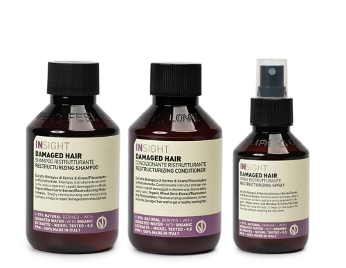 Insight Damaged hair Zestaw do włosów zniszczonych szampon 100ml odżywka 100ml spray 100ml