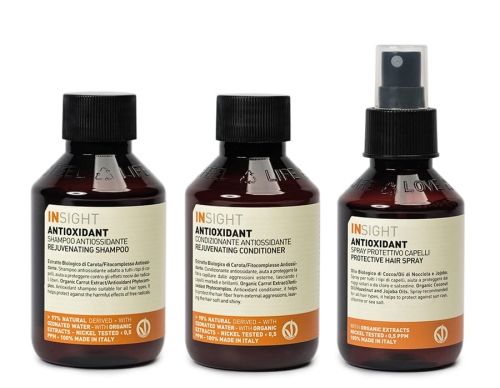 Insight Antioxidant Zestaw odmładzający do włosów szampon 100ml odżywka 100ml spray ochronny 100ml