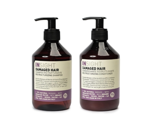 Insight Damaged hair Zestaw do włosów zniszczonych szampon 400ml odżywka 400ml