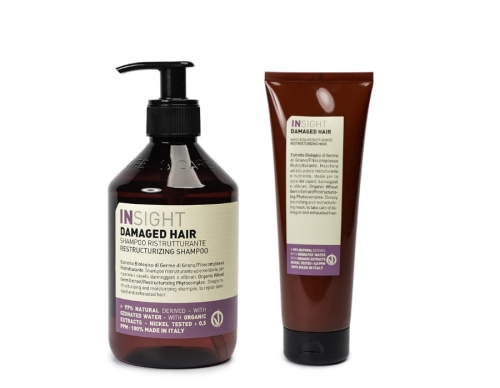 Insight Damaged hair Zestaw do włosów zniszczonych szampon 400ml maska 250ml