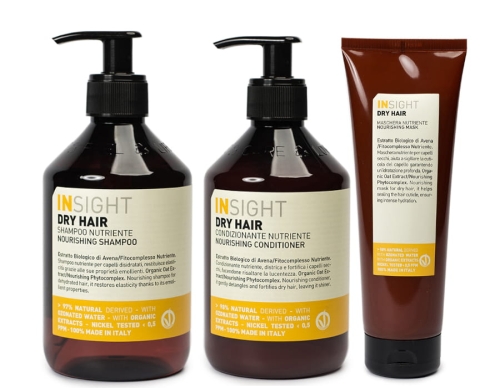 Insight Dry hair Zestaw do włosów suchych szampon nawilżający 400ml odżywka 400ml maska 250ml