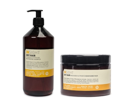 Insight Dry hair Zestaw do włosów suchych szampon nawilżający 900ml maska 500ml