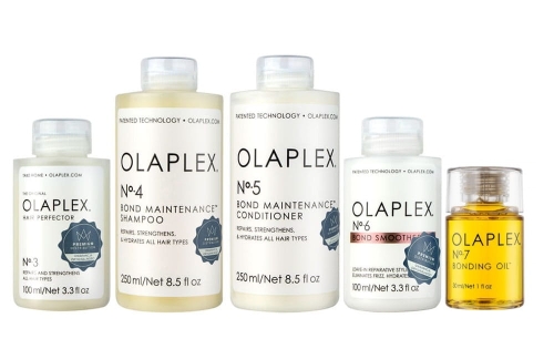 OLAPLEX ZESTAW No.4 Szampon 250ml + No.5 Odżywka 250ml + No.3 Maska 100ml + No.6 Krem wygładzający 100ml + No.7 Olejek 30ml