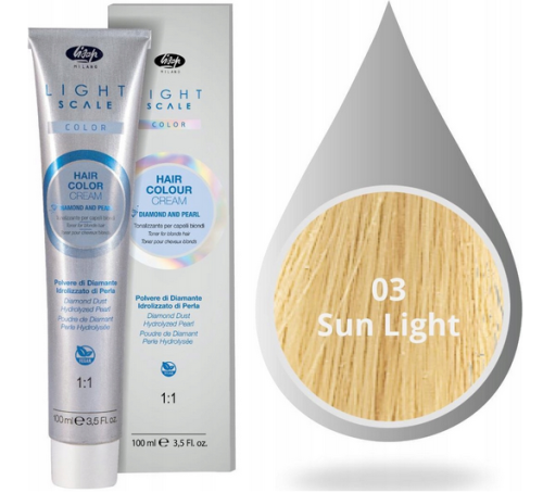 Lisap Light Scale Color 03 Sun light złoty toner, farba bez amoniaku do włosów blond 100ml
