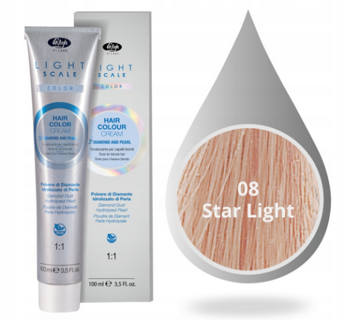 Lisap Light Scale Color 08 Star light perłowy toner, farba bez amoniaku do włosów blond 100ml