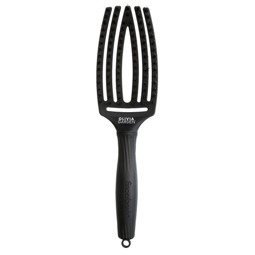 Olivia Garden finger brush full black Szczotka do włosów dzik i nylon czarna