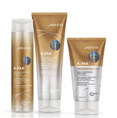JOICO K-PAK ZESTAW Reconstructing Szampon 300ml + Odżywka 250ml + Deep Reconstructor 150ml