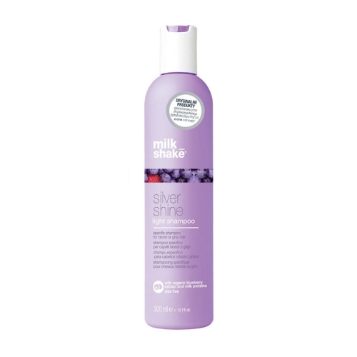 Milk shake silver shine light Lekki szampon z fioletowym pigmentem do włosów blond 300ml
