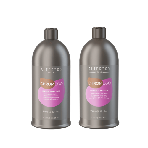 Alter ego chromego silver Zestaw neutralizujący żółte tony do włosów blond Szampon 950ml Odżywka 950ml