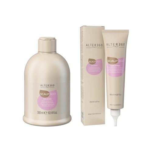 Alter ego scalpego calming Zestaw do wrażliwej skóry głowy Szampon 300ml Kuracja 150ml