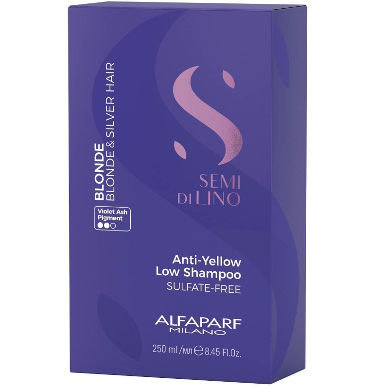 Alfaparf sdl anti-yellow Szampon fioletowy do włosów blond i siwych 250ml