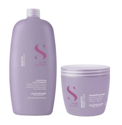 ALFAPARF SDL SMOOTH - Zestaw wygładzający do włosów  Szampon 1000ml + Maska 500ml 