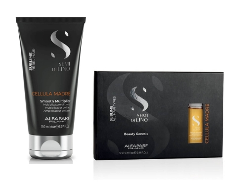 Alfaparf cellula madre Zestaw serum wygładzające do włosów puszących się 150ml i Ampułki beauty genesis 12x13ml