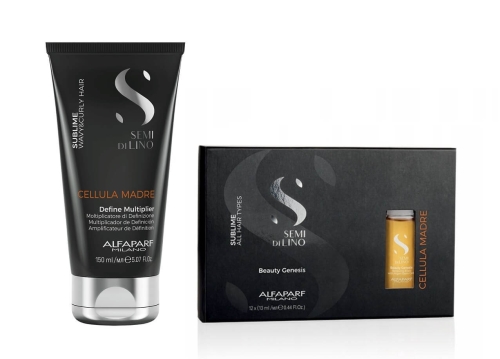 Alfaparf cellula madre Zestaw serum definiujące do włosów kręconych i falowanych 150ml i Ampułki Beauty genesis 12x13ml