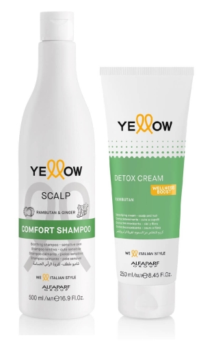 Yellow scalp comfort Zestaw oczyszczający do włosów szampon 500ml i krem 250ml