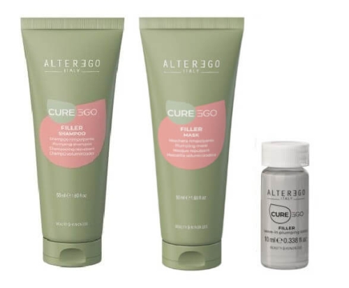 Alter ego cure ego filler Zestaw  Szampon 50ml maska 50ml ampułka 10ml 