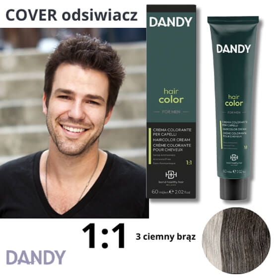 Dandy Farba do włosów dla mężczyzn bez amoniaku 3 ciemny brąz 60ml