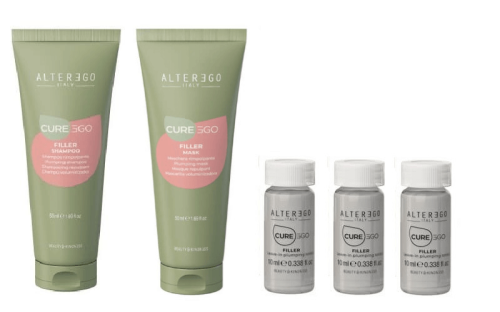 Alter ego cure ego filler Zestaw Szampon 50ml Maska 50ml Ampułki 3x10ml 
