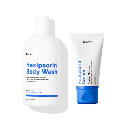 Dermz healpsorin Zestaw na łuszczycę żel do ciała 500ml i krem 50ml