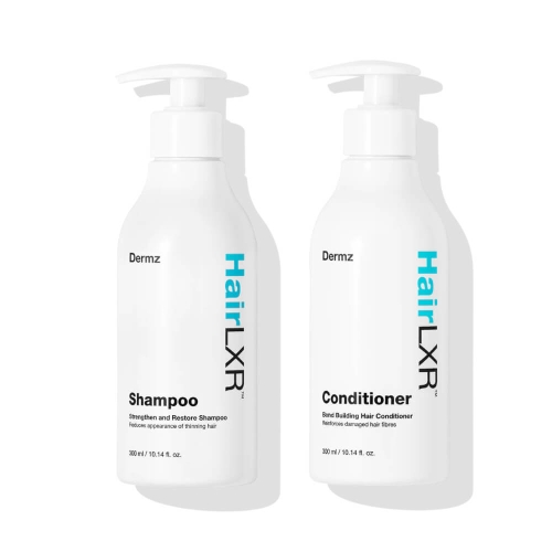 Dermz hairlxr Zestaw przeciw wypadaniu włosów Szampon 300ml Odżywka 300ml 