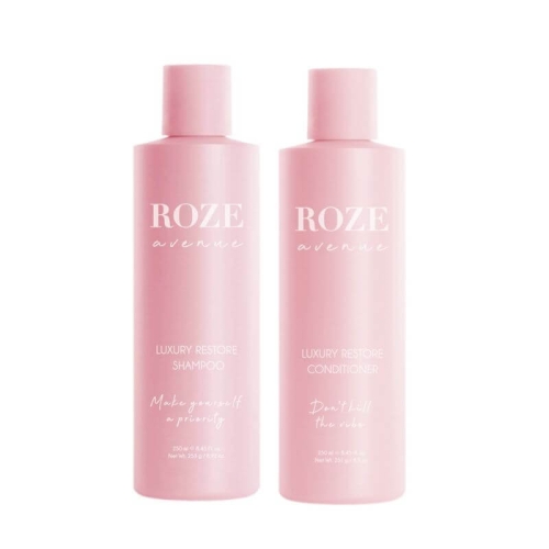 Roze avenue luxury restore Zestaw do włosów zniszczonych Szampon 250ml Odżywka 250ml