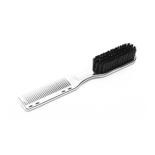 Fox barber expert Szczotka i grzebień do brody 2w1 srebrna