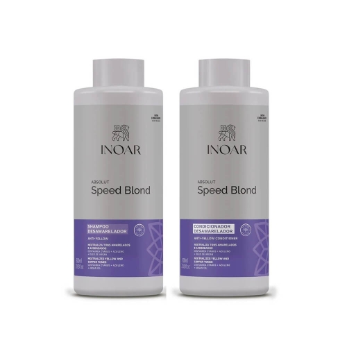 Inoar absolut speed blond Duży zestaw dla włosów blond po keratynowym prostowaniu 2x800ml