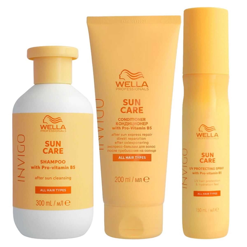 Wella invigo sun care Zestaw do włosów na słońce Szampon 300ml odżywka 200ml spray 150ml.jpg