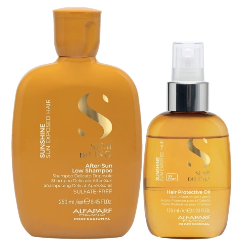 Alfaparf sdl sunshine Zestaw do włosów na słońce Szampon 250ml olejek  125ml