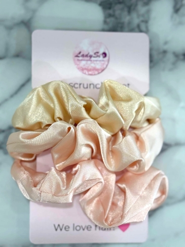 Silk scrunchie set Jedwabne gumki do włosów zestaw 3  sztuki