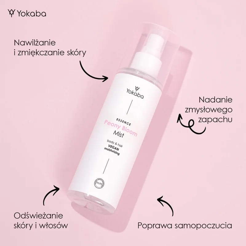 Yokaba peony bloom mist body&hair Nawilżająca mgiełka do ciała i włosów 200ml