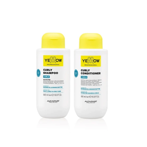 YELLOW CURLS - Zestaw do włosów kręconych Szampon + Odżywka 2x500ml