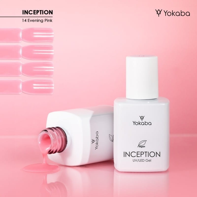 Yokaba inception Samopoziomujący żel do paznokci z pędzelkiem 14 evening pink 30ml