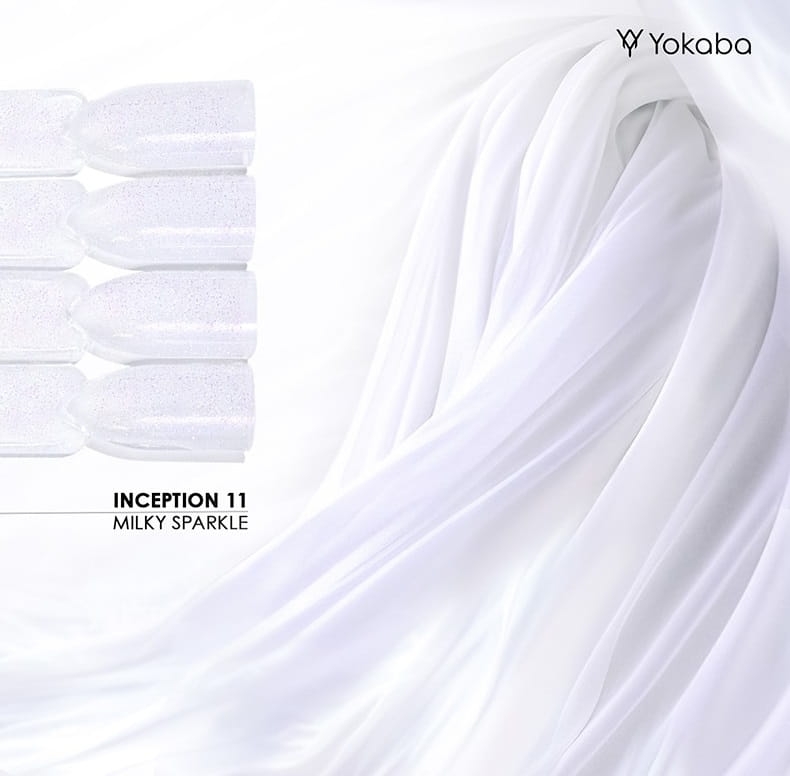 Yokaba inception Samopoziomujący żel do paznokci z pędzelkiem 11 milky sparkle 30ml
