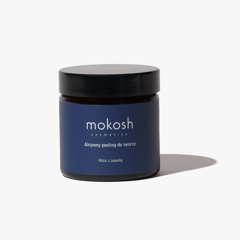 Mokosh Aktywny peeling do twarzy róża z jagodą 60ml