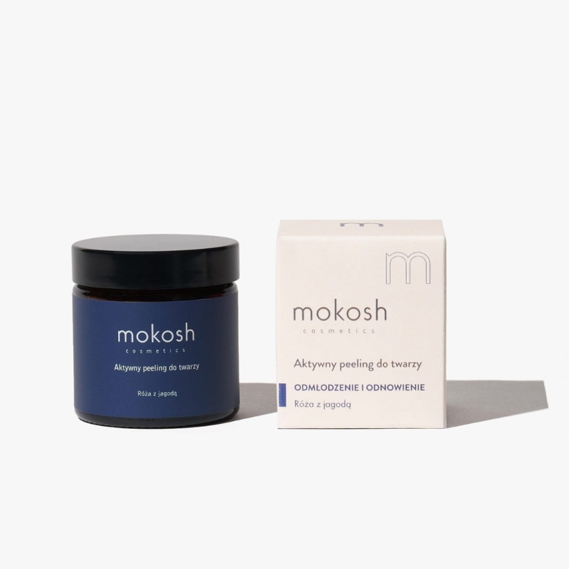 Mokosh Aktywny peeling do twarzy róża z jagodą 60ml