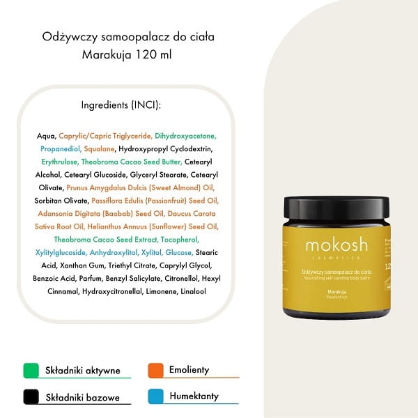 Mokosh Odżywczy samoopalacz do ciała marakuja 120ml